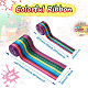 2Rolls 2 Styles Stripe Pattern Printed Polyester Grosgrain Ribbon OCOR-TA0001-37I-3