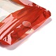 長方形レーザーPVCジップロックバッグ  再封可能な包装袋  セルフシールバッグ  レッド  9.9x6.8x0.15cm  片側の厚さ：2.5ミル（0.065mm） ABAG-P011-01B-02-4