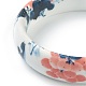 ファッションレディースプリント磁器バングル  花柄  ブルー  内径：2-3/8インチ（5.9cm） BJEW-J184-02-3