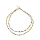 Collier double couche en perles de verre et œil de cheval en coquillage naturel pour femme NJEW-JN03932-1