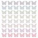 48Pcs 8 Colors Double Layered 3D Butterfly Polyester Embroidery Ornament Accessories PATC-FG0001-62-1