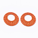 アクリルパーツ  模造ラタン編み風  ドーナツ  サンゴ  46.5x4.5mm  穴：1.5mm OACR-T010-09F-2