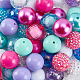 Set di perline grosse in acrilico colorato per bambini DIY-WH0257-51-3