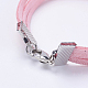 Faux Suede Cord Multi-strand Bracelets BJEW-JB03236-4