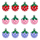 GORGECRAFT 12Pcs Strawberry Bell Mini Pink Strawberry Shape Copper Jingle Bells Baking Painted Brass Bell Pendants Strawberry Charms for Jewelry Making Crafts Festival Party Pet's Necklace FIND-GF0004-13-1