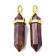 Natural Tiger Iron Pointed Pendants G-G025-01G-11-2