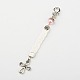 Glass Pearl Pendant Decorations Backpack Charms HJEW-JM00147-05-1