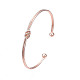 Alloy Wire Wrap Knot Open Cuff Bangle for Women BJEW-S118-145RG-3