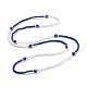 Evil Eye Lampwork & Glass Seed Beaded Elastic Waist Bead Chains NJEW-C00020-04-2