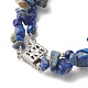 Natural Lapis Lazuli(Dyed) Chip Beads Multi-strand Bracelet BJEW-JB07052-02-5