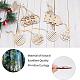 GORGECRAFT 24Pcs Christmas Tree Ornaments Wooden Deer Cutouts Wood Hollow Round Ornament Craved Hanging Craft Decorations 3D Rustic Farmhouse Ornaments Holiday Decor for Xmas Tree Winter Wonderland HJEW-GF0001-39A-6