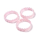 Bracciale elasticizzato con perline ovali in quarzo rosa naturale G-E010-01N-1