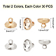 PandaHall Elite 60Pcs 2 Colors Brass Bead Cap Pendant Bails KK-PH0003-50-4
