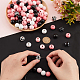 PH PandaHall 218pcs Cow Print Wood Beads 16mm Wooden Beads 8 Styles Painted Farmhouse Beads Pink Black Beads Spacer Beads for Christmas Thanksgiving Home Party Hanging Decoration Festival Easter WOOD-PH0002-44-3