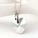 Сердце из стекла кулон ожерелье и серьги болтающийся комплекты ювелирных изделий SJEW-JS00881-04-4