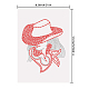 SUPERDANT Cowgirl Red Crystal Rhinestone Heat Transfer Cool Girl Rhinestone Iron on Hotfix Transfer Decal Costume Decor for T-Shirt Vest Shoes Hat Jacket Decor Clothing DIY Accessories DIY-WH0303-070-2