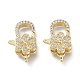 Brass Micro Pave Clear Cubic Zirconia Lobster Claw Clasps ZIRC-Q024-18G-1