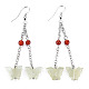 Butterfly Natural New Jade Dangle Earrings for Girl Women EJEW-S212-002-2