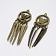 Tibetan Style Alloy Flat Round with Butterfly Big Pendants PALLOY-J560-05-NF-1