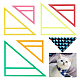 OLYCRAFT 6Pcs Dog Bandana Sewing Template Set Small Reversible Triangle Sewing Quilting Acrylic Quilting Template Stencil for Small Dogs Cats Pets Bib Bandana Headscarf Making - 6 Sizes DIY-WH0033-63E-1