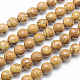 Chapelets de perles en bois pétrifié naturel G-G542-8mm-06-2
