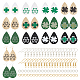 SUPERFINDINGS DIY 12Pairs Clover Style PU Leather Earring Making Kits DIY-FH0002-26-1
