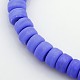 Handmade Opaque Frosted Lampwork Flat Round Beads Strands LAMP-L023-03-1
