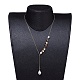 (Schmuckpartys im Fabrikverkauf) Halsketten mit einzelnen Perlenanhängern NJEW-JN02710-01-4