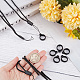 GORGECRAFT 32PCS Black Anti-Lost Necklace Lanyard Set Including 16PCS Anti-Loss Pendant Strap String Holder With 16PCS Silicone Rubber Rings for Daily Life Office Key Chains Outdoor Activities AJEW-WH0304-75A-3