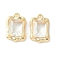 Brass Micro Pave Clear Cubic Zirconia Charms KK-L208-08G-2