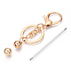 Porte-clés perlé barre en alliage pour la fabrication de bijoux bricolage artisanat KEYC-A011-01KCG-3