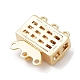 Brass Micro Pave Clear Cubic Zirconia Box Clasps KK-C031-10G-3
