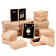 Pandahall elite 20 pz 2 stili scatole di gioielli in carta di cartone riempite di cotone kraft CBOX-PH0002-21-1