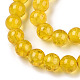 Chapelets de perles en verre craquelé peint DGLA-Q023-8mm-YS28-A-3