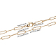Brass Textured Paperclip Chain Necklace Making MAK-CA0001-06G-2