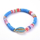 Handmade Polymer Clay Heishi Bead Stretch Bracelets BJEW-JB05076-05-1
