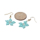 Glass Seed Braided Snowflake Dangle Earrings EJEW-MZ00069-02-3