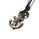 Adjustable Men's Zinc Alloy Pendant and Leather Cord Lariat Necklaces NJEW-BB16004-A-10