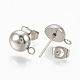 201 Stainless Steel Stud Earring Findings STAS-Q225-16A-8mm-2