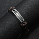 Rectangle en alliage avec bracelet à maillons croisés BJEW-C037-01B-6