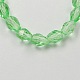 Light Green Faceted Glass Drop Beads Strands X-GLAA-R024-11x8mm-15-1