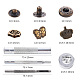 18 Sets Crown & Bowknot & Rose Flower Brass Leather Snap Buttons Fastener Kits SNAP-YW0001-05AB-3