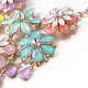Fashion Women Jewelry Zinc Alloy Glass Flower Bib Statement Choker Collar Necklaces NJEW-BB15068-C-3