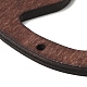 スプレー塗装された木製の大きなペンダント  ウォールナットウッドトーンウェーブチャーム  ココナッツブラウン  54x48x3.5mm  穴：2.5mm WOOD-H101-02-3