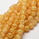 Knistern Glas runde Perlen Stränge, dunkelgolden, 6 mm, Bohrung: 1 mm, ca. 62 Stk. / Strang, 15.7 Zoll