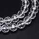 Faceted(64 Facets) Round Grade A Natural Quartz Crystal Beads Strands G-H1649-12mm-01N-A-2