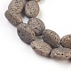 Brins de perles de pierre de lave naturelle galvanisées G-E497-F-05-1