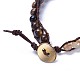 Three Loops Natural Tiger Eye Beads Wrap Bracelets BJEW-JB04247-02-3