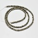 Natural Pyrite Round Beads Strands G-F197-09-3mm-3
