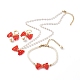 Acrylique transparent avec perles de verre boucles d'oreilles créoles et colliers pendentifs et bracelets de perles ensembles de bijoux SJEW-TA00001-1